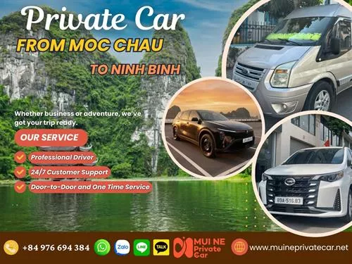 Private Car From Moc Chau To Ninh Binh